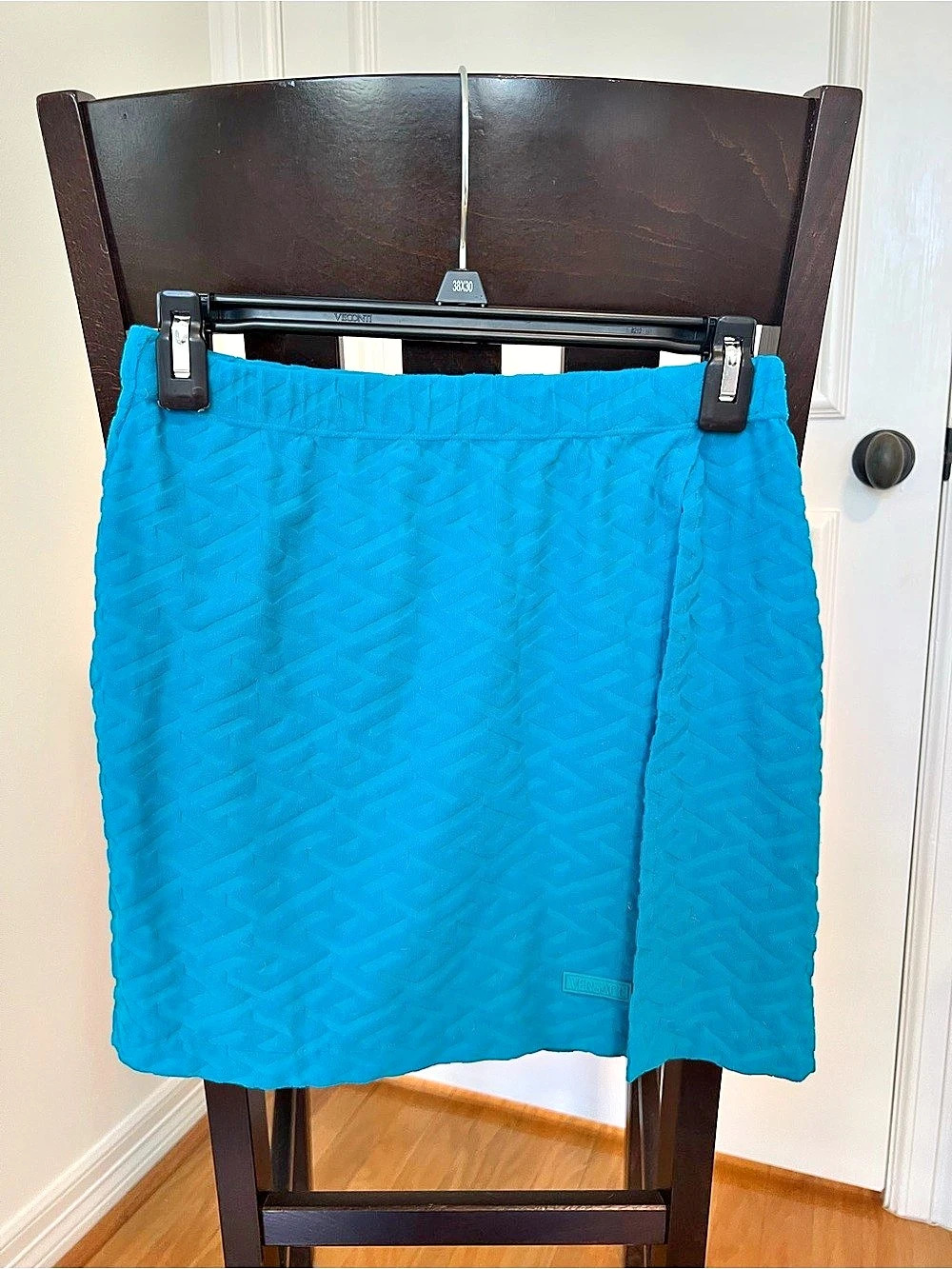 Versace Geometric Mini Skirt in Blue Size 38 Like New